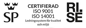 SP Certifierad ISO 9001 ISO 14001 Ledningssystem for kvalitet och milljo